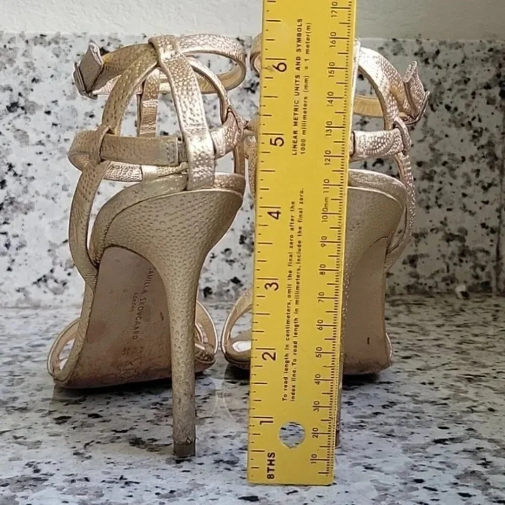 Camilla Skovgaard Strappy Leather Stilettos Size 9.5 - Picture 9 of 11